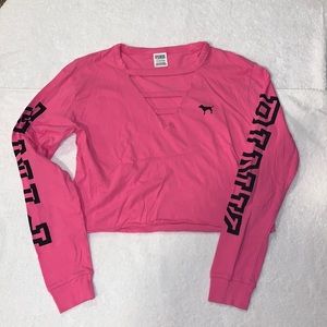 VS PINK hot pink crop top size S